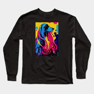 Colorful afghan hound portrait Long Sleeve T-Shirt